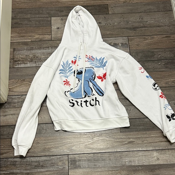 Stitch White Hoodie with Blue and Red Accents - Picture 1 of 4